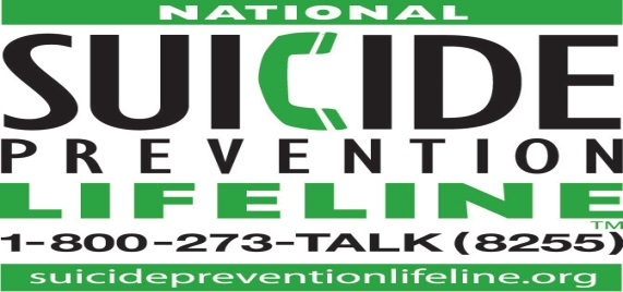 National Suicide Prevention Lifeline - 1-800-273-TALK (8255)